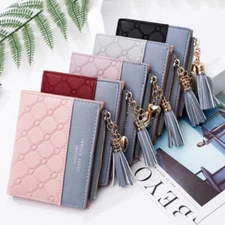 Women Small Bifold Leather Wallet Zipper Coin Purse ID Card Mini Pocket US FAST