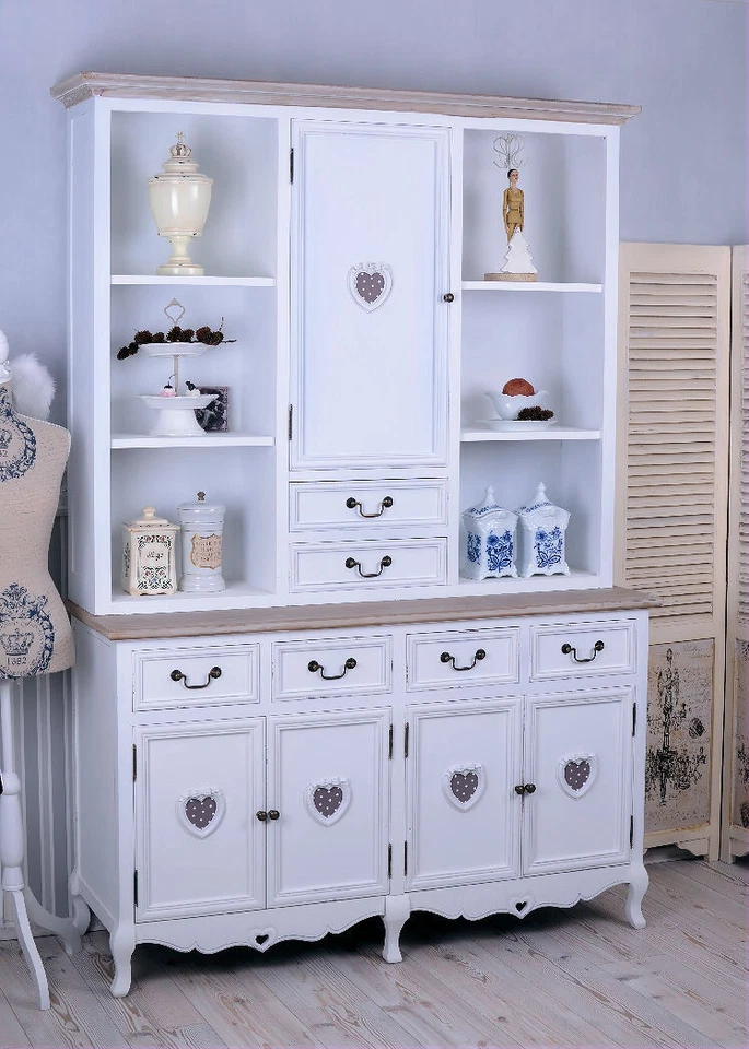 Buffetschrank Küchenschrank Shabby Chic Küchenregal Buffet Landhausstil Holz neu - Bild 3 von 4