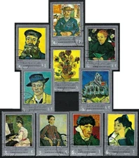 Yemen - 1968 10v CTO NH Paintings by Vincent Van Gogh Art