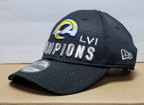 Los Angeles RAMs New Era 9 Forty Super Bowl LVI 2020 Champions Black Cap NWT - Picture 3 of 8
