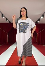  SALE! Designer Darkwin Summer dress black and white stripe  Plus size Xl/ XXL