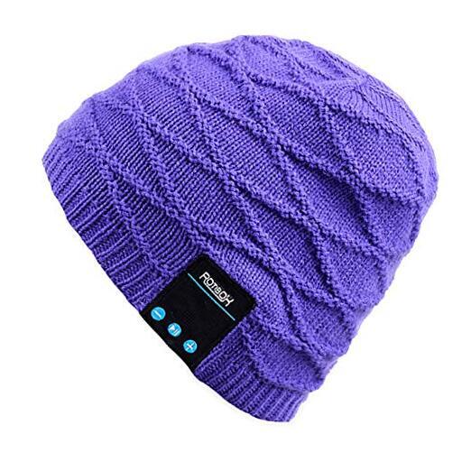 Mydeal Bluetooth Beanie Hat Cap with Stereo Speaker Headphones for Bb013-purple