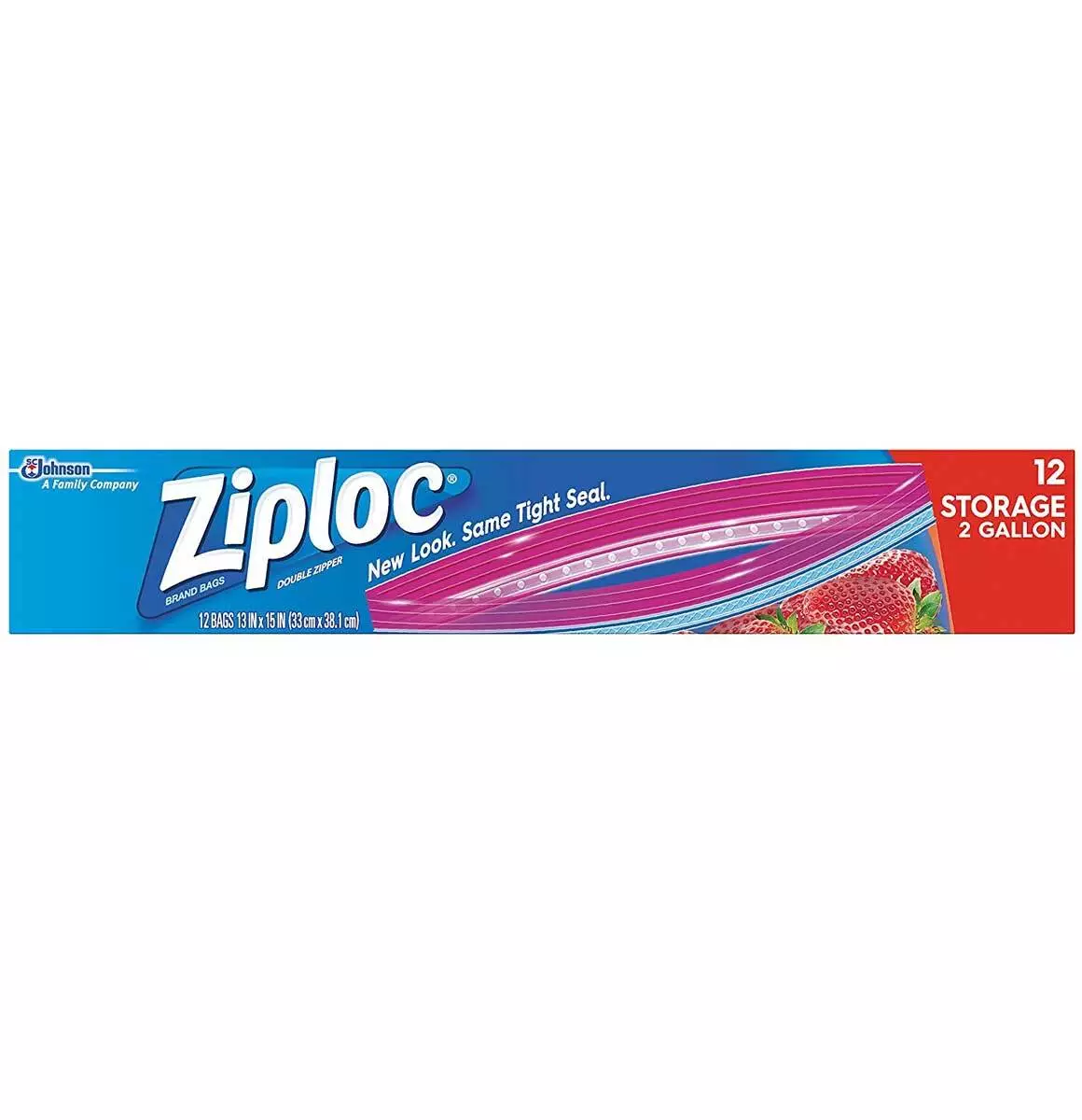 Ziploc Storage Bag 2 Gallon Double Zipper - 12 Ct - EACH