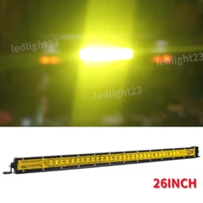 26 Inch Yellow LED LIGHT BAR Spot Flood Combo Truck Offroad 4WD ATV SUV Light