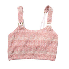 READ Aerie Seamless Ring Longline Bralette Beach Peach Pink Stretch Size Small