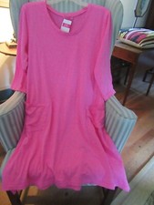 NWT FRESH PRODUCE100 COTTON "HARVEST" DESIGN BOCA SLUB STYLE DRESS -TEA ROSE L 