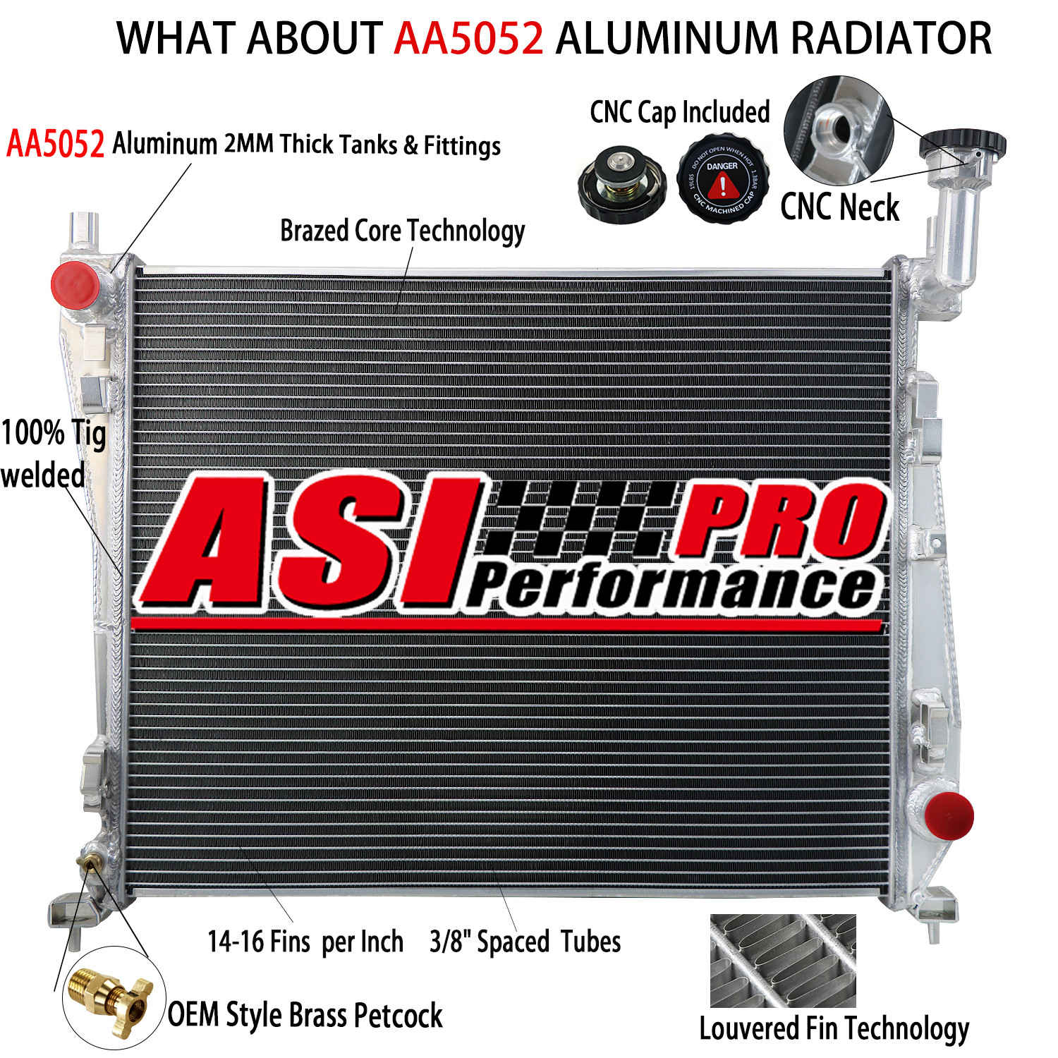 3 Row Aluminum Radiator for 2011-2021 Jeep Grand Cherokee Dodge Durango 3.6 5.7L