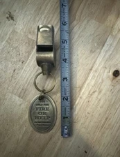 Hotel Fire Whistle Western Brass Tag Set Motel Firefighter Fireman Solid Brass