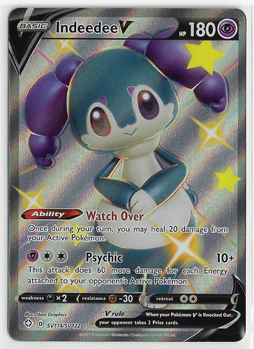 POKEMON Shining Fates NM Shiny Vault ULTRA Rare UR HOLO #SV114 Shiny INDEEDEE V