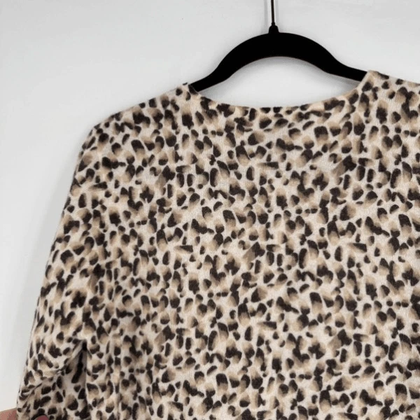 Sarah Spencer Women's Lambswool Angora Button Front Cardigan Tan Black Size PM - Image 4 of 4