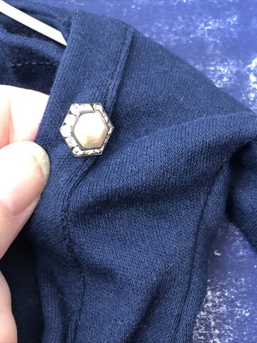 20” Artisan Made Outfit For Cissy Sized Dolls Navy Dress & Cardigan Set i52 - Picture 7 of 12