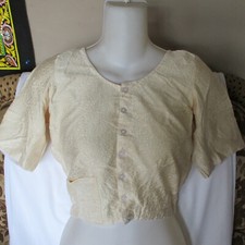 CREAM Silk Thread Choli AWESOME BLOUSE For SARI Skirt Pants TOP 34" BUST SIZE