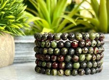 Wholesale 6 Pcs Dragon Blood Stone 4/6/8/10/12mm 7.5 Crystal Stretch Bracelet