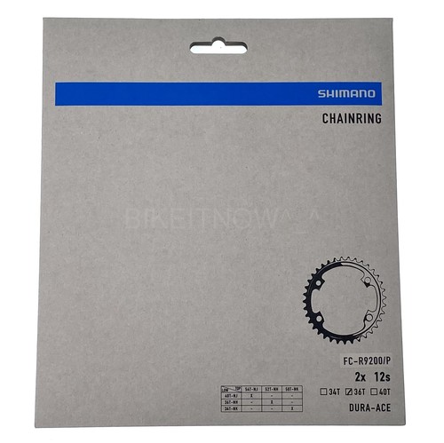 2x12S Shimano DURA-ACE Road Chainring 52/36T Black for FC-R9200 Crank Set New - Picture 3 of 7