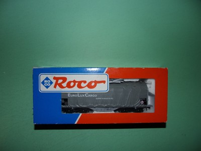 ROCO short tarpaulin wagon grey EUROLUX CARGO 47442.2 NEW