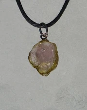 Watermelon Tourmaline Free Form Crystal Pendant Necklace Small