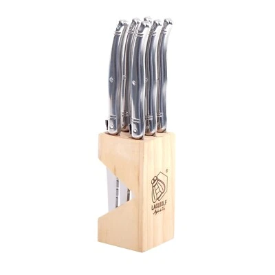 EDELSTAHL STEAKMESSER-BLOCK "SUCCESSO" | silberfarben, 6 Messer | Messerset - Bild 1 von 4