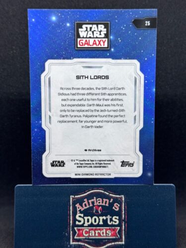2024 Topps Star Wars Galaxy - Mini Diamond Refractor #25 Sith Lords - Picture 2 of 2