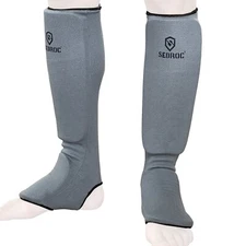 Sedroc Elite Shin Instep Guards Leg Foot Pads Padded Sleeves Training Sparring