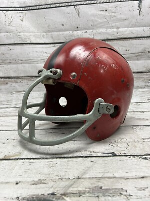 VTG Wilson F2000 Red Black Stripe RARE Adult Size Football Helmet Original 7 1/2