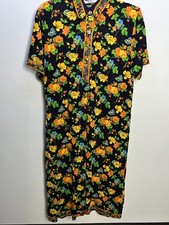 Giovarocco Milano Shirt Dress Womens S Floral Tunic Jersey Stretch Travel Relax