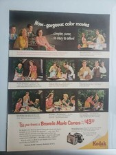 Vintage 1952 Kodak Brownie Print Ad Ephemera Wall Art Decor
