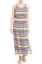 NWT $149 VINCE CAMUTO JAGGED STRIPE MAXI DRESS SUMMER SPRING S