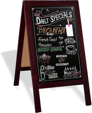 Wooden A-Frame Sign with Eraser  Chalk - 40 X 20 Inches Magnetic Sidewalk Chalk