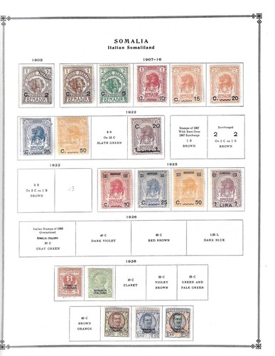 Kenr2: Italian Somaliland Collection from 3 Vol 1840-1940 Scott Album
