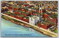 Pittsburg Pennsylvania~HJ Heinz Waterfront Main Company Plant~1939 Linen PC