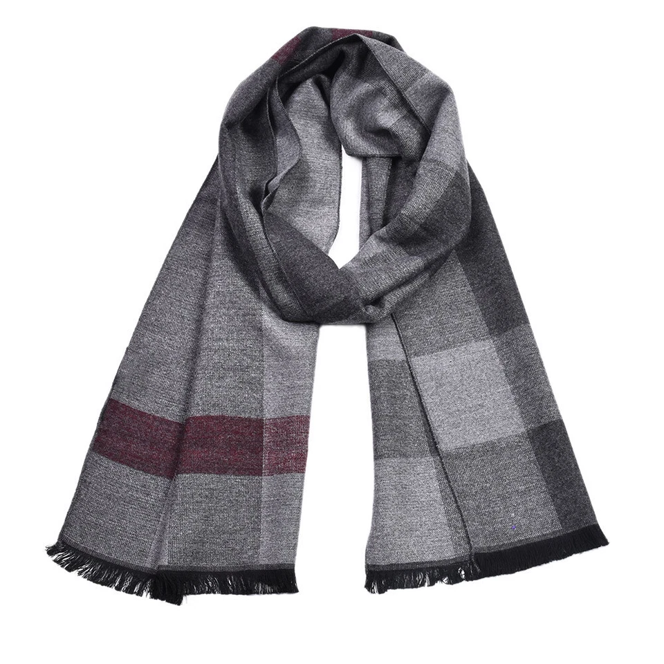 Para hombres Invierno Espesado Cálido Moda Bufanda Versátil Cuadros Borla Bufanda Regalo Hombre Foto 4 de 4