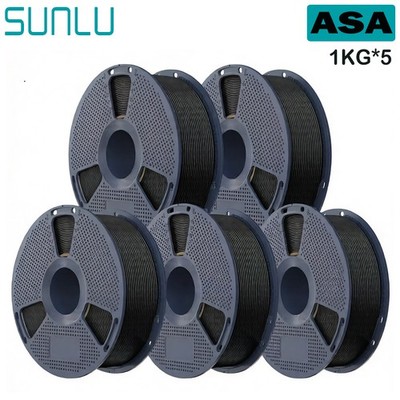 SUNLU 5KG ASA Schwarz 3D Drucker Filament 1.75mm ASA UV/Regen/Hitzebeständig