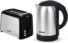 2 Slice Bread Toaster & 1.8L Electric Kettle Kitchen Combo Set | 750W Toaster, 7