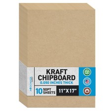 MagicWater 11x17" 50pt Chipboard Sheets - 10pk Heavy-Duty Kraft for DIY