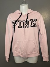 PINK Victoria's Secret Tracksuit Womens XS Pink Fleece Hoodie Sweatpants Set