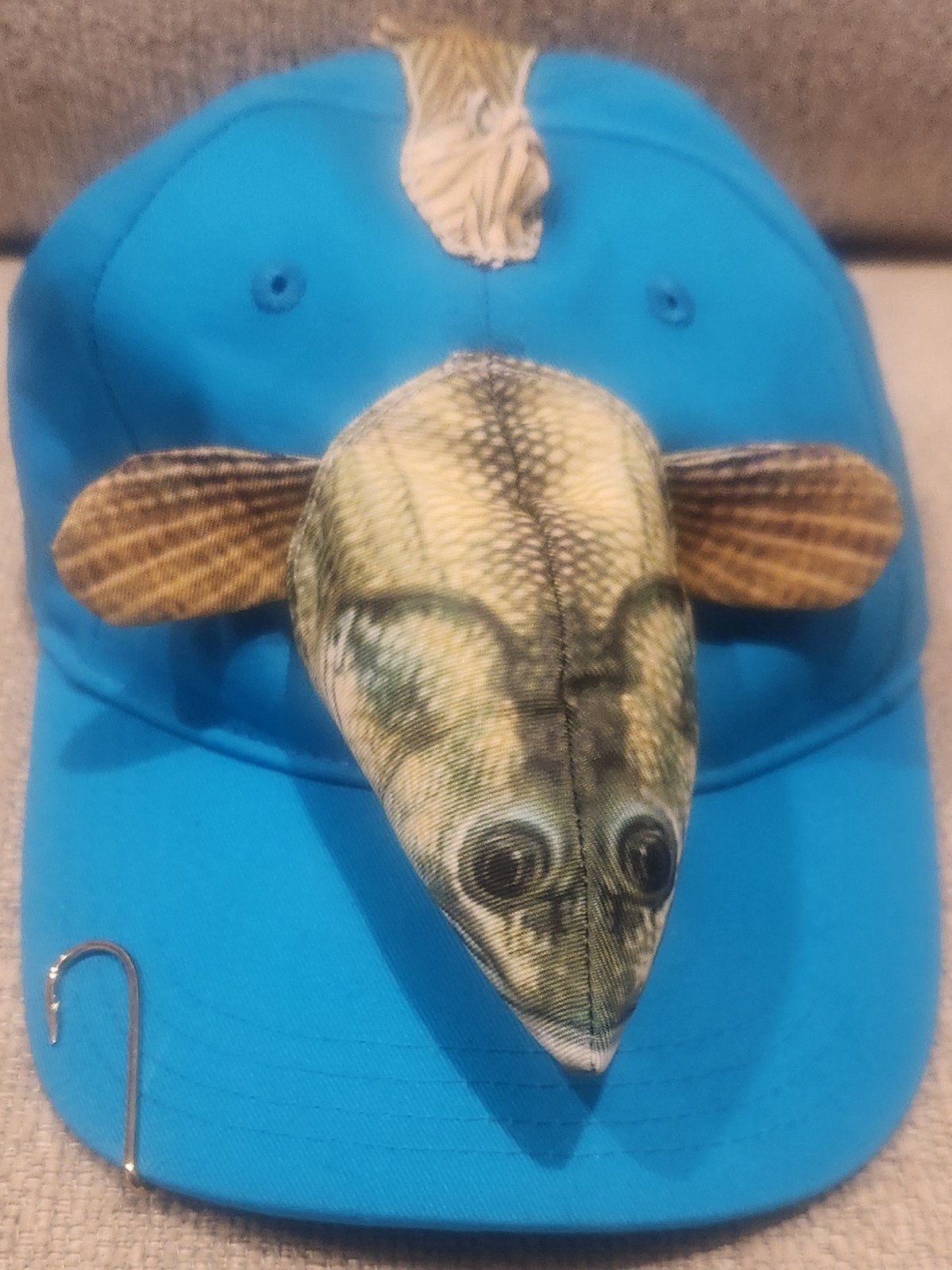 VTG 80s Fishing Hat Rainbow Trout Plush 3-D Fish Snap Back Fly Fishing Cap EUC