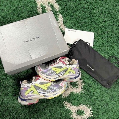 Size 9W - Balenciaga Runner Sneaker Grey Light Purple Neon Yellow