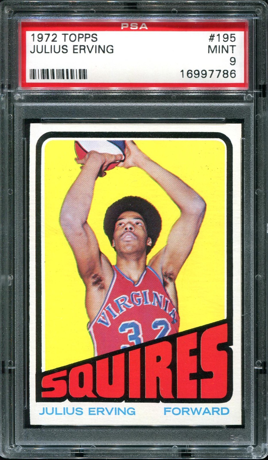 1972 Julius Erving Rookie Card Topps #195 PSA 9 (POP 40)
