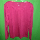 5616) NWT TALBOTS medium pink pullover tee cotton knit top neckline detail new