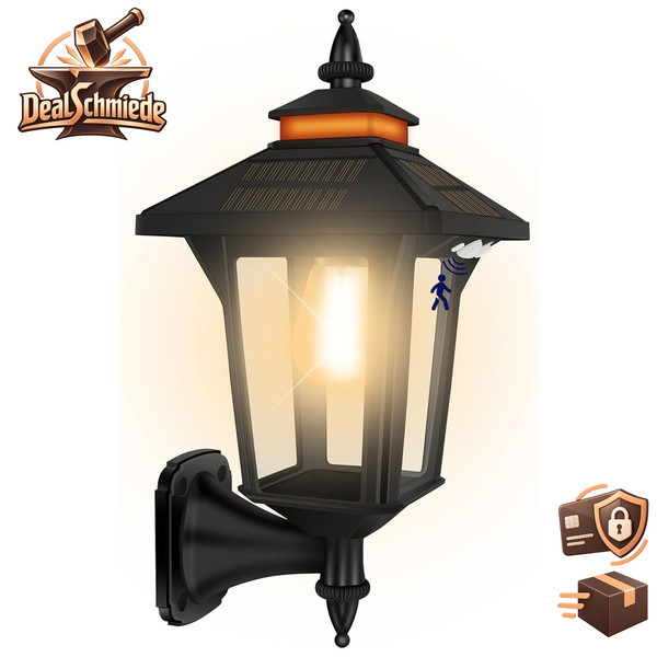 Solarlampe AußEn IP65 Wasserdicht Mit Bewegungsmelder 3 Beleuchtungsmodi Garten-image