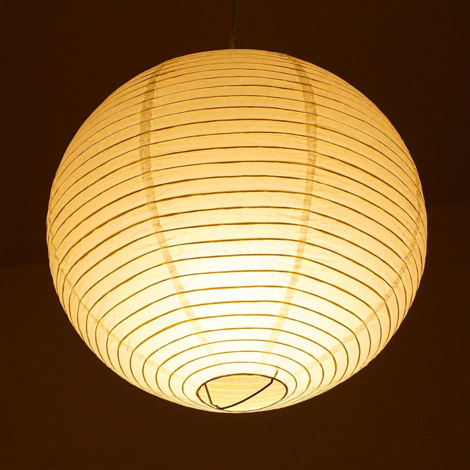 Isamu Noguchi Akari 55A Pendant Light Washi Shade w/ Frame Cord & Ceiling Cap Jp - Image 3 of 4