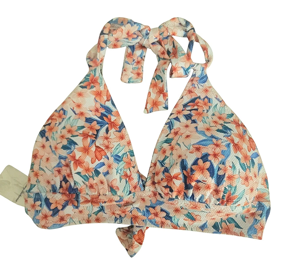 Tommy Bahama Floral Refugio Solar Reversible 50 Protección UV Traje de Baño Top Talla S Foto 2 de 4