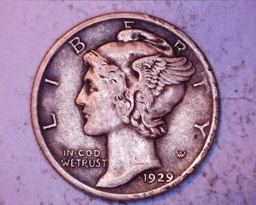 1929-D  Mercury Head Silver Dime XF DETAILS **217-6