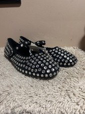 A New Day Issa Sz 7.5 Rhinestone Black Mary Jane Ballet Flats Shoes NWT 39.99