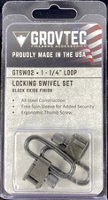 GrovTec 1-1/4" Loop Locking Swivel Set Steel (1.25") Black Oxide Finish - GTSW02