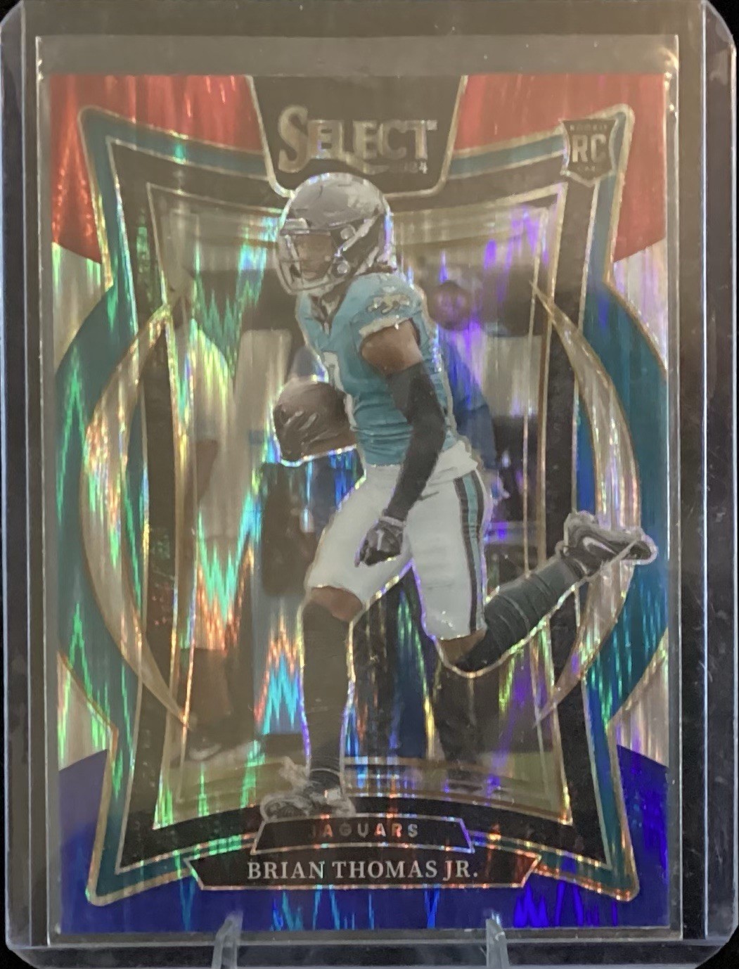 2024 Panini Select - Concourse Brian Thomas Jr. #91 Red & Blue Shock Prizm (RC)