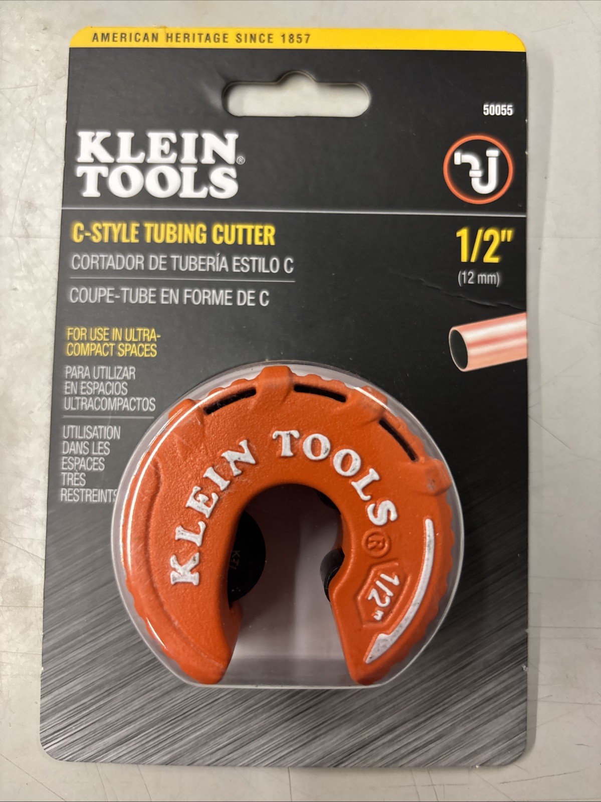 New Klein Tools C-Style 1/2” Tubing Cutter 50055 Copper Pipe 12mm