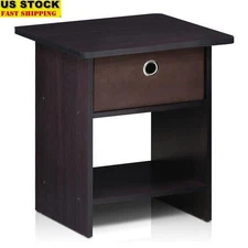 Compact End Table W/ Storage Shelf Indoor Furniture Modern Design Easy Assembly