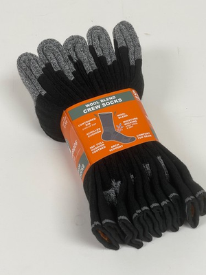 #ad #ad 5 Pairs BLACK Weatherproof Vintage Men#x27;s Outdoor Crew Socks Shoe Size 6 12 $17.99