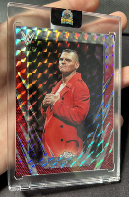 2025-26 Topps Chrome WWE Gunther 3/5 Red Geometric Refractor Color Match